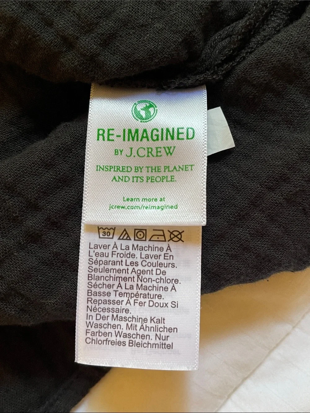 J.Crew Black Double Gauze Cotton Popover Blouse Mandarin Collar Medium